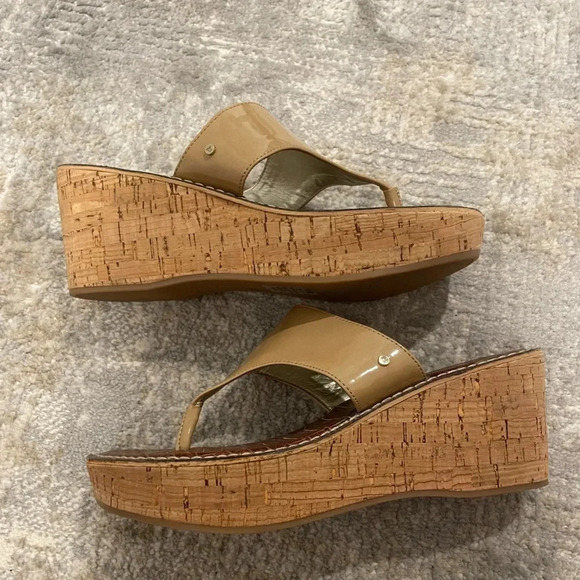 Sam Edelman Women's Rose 3D Cork Wedge Platform Sandals NW/OB Tan Size 9 Slide - Picture 5 of 12
